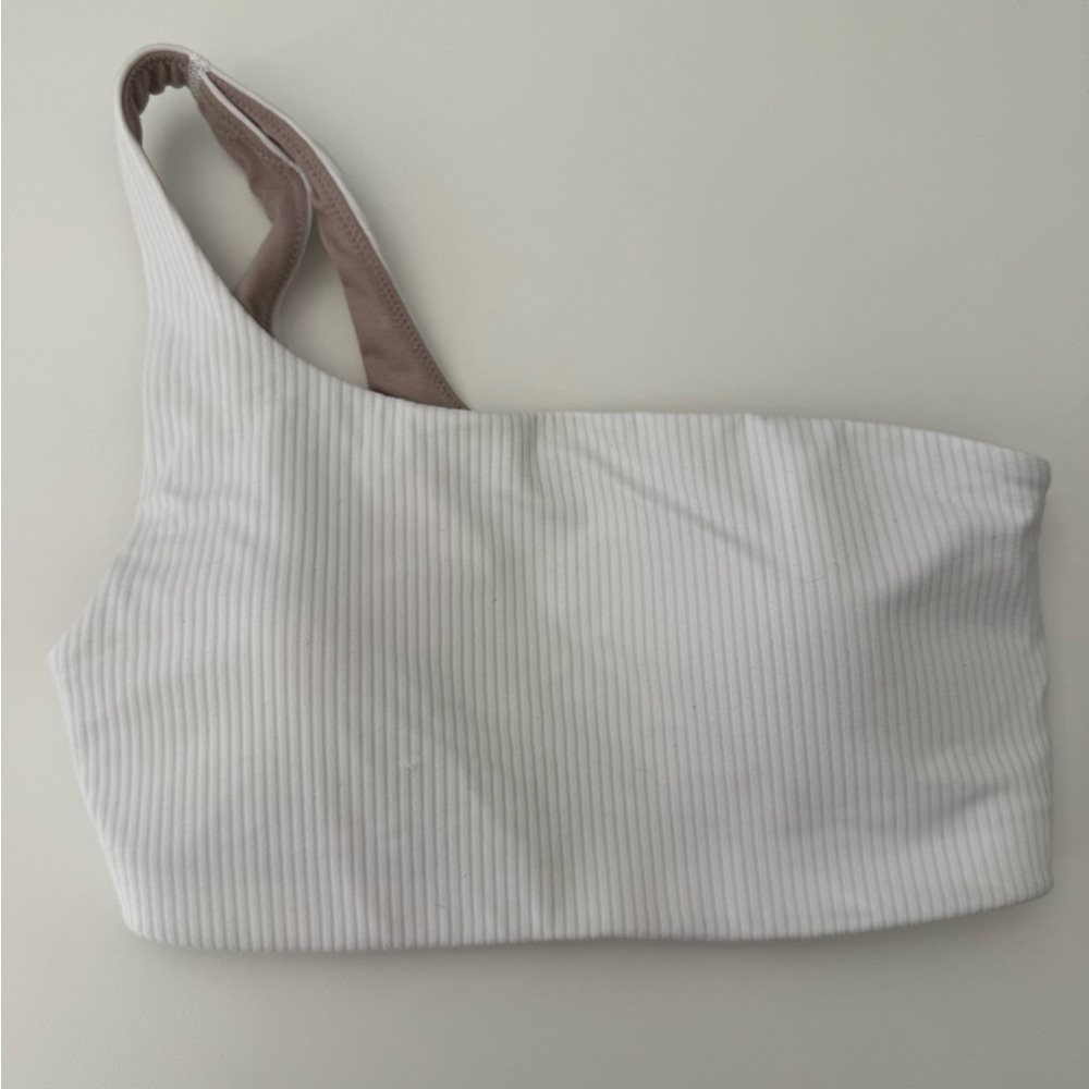 lululemon athletica Ribbed One-Shoulder Bra in White